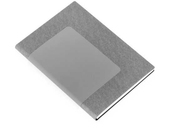 Бизнес блокнот Supreme с вставкой из софт-тача, гибкая обложка, 128 листов, серый, арт. 029105903
