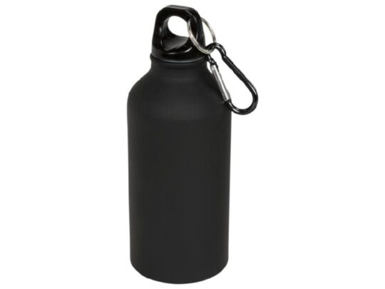 Матовая спортивная бутылка Oregon с карабином и объемом 400 мл, черный, арт. 029071503