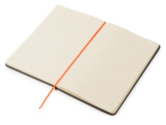 Блокнот Color линованный А5 в твердой обложке с резинкой, серый/оранжевый (P), арт. 029327803