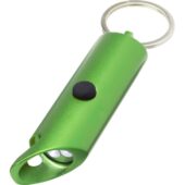 Flare светодиодный фонарик из переработанного алюминия и открывалка для бутылок с брелоком — Зеленый, арт. 029324003