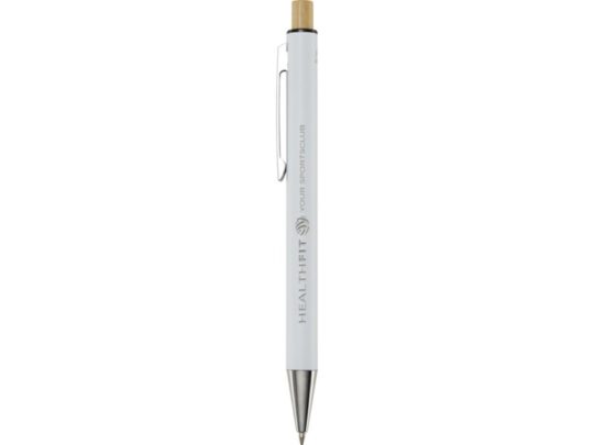Cyrus шариковая ручка из переработанного алюминия, черный чернила — Белый (черные чернила), арт. 029297103