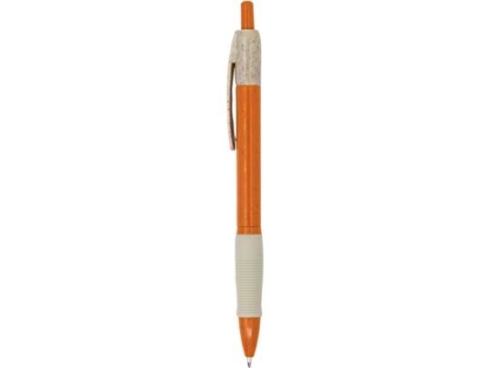 Ручка шариковая HANA из пшеничного волокна, бежевый/апельсин, арт. 029230403