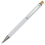 Cyrus шариковая ручка из переработанного алюминия, черный чернила – Белый (черные чернила), арт. 029297103
