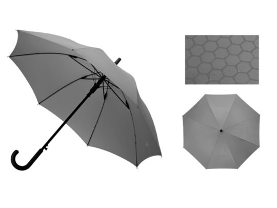 Зонт-трость полуавтомат Wetty с проявляющимся рисунком, серый, арт. 029224903