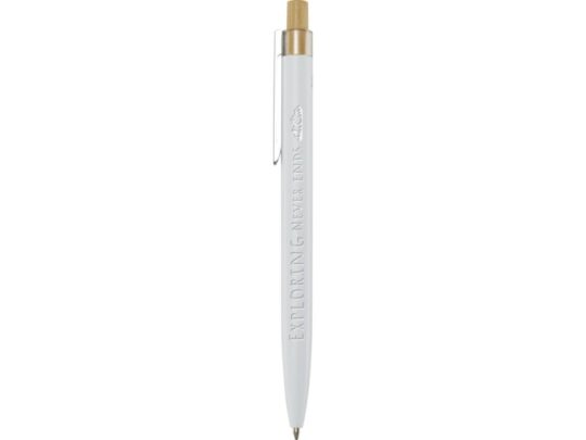 Nooshin шариковая ручка из переработанного алюминия, синие чернила — Белый (синие чернила), арт. 029298203