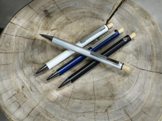 Cyrus шариковая ручка из переработанного алюминия, синие чернила — Черный (синие чернила), арт. 029297003