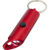 Flare светодиодный фонарик из переработанного алюминия и открывалка для бутылок с брелоком — Красный, арт. 029240103