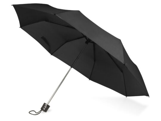 Зонт складной Columbus, механический, 3 сложения, с чехлом, черный, арт. 029285703