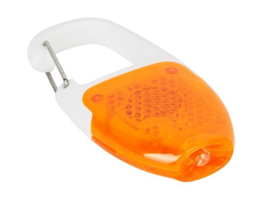 Брелок — фонарик с отражателем и карабином, оранжевый/белый, арт. 029283503