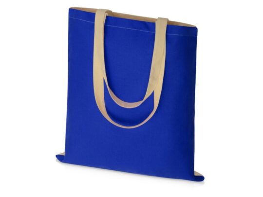Сумка для шопинга Twin двухцветная из хлопка, 180 г/м2, синий/натуральный (P), арт. 029232103