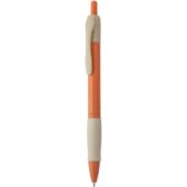 Ручка шариковая HANA из пшеничного волокна, бежевый/апельсин, арт. 029230403