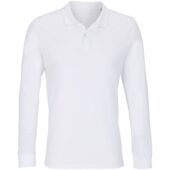 Рубашка поло унисекс с длинным рукавом Planet LSL, белая, размер L