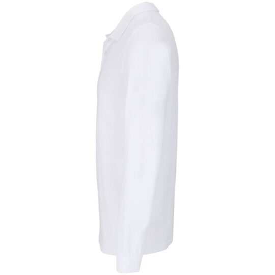 Рубашка поло унисекс с длинным рукавом Planet LSL, белая, размер S