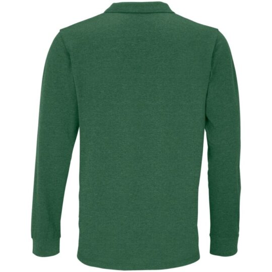Рубашка поло унисекс с длинным рукавом Planet LSL, темно-зеленая, размер L