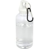 Бутылка для воды с карабином Oregon из переработанной пластмассы, 400 мл — Белый, арт. 029568203