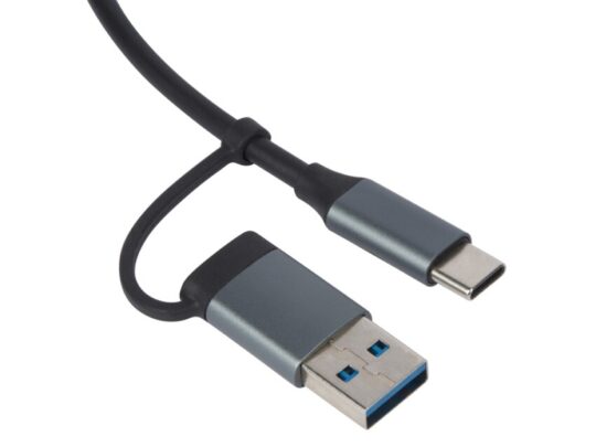 USB-хаб Link с коннектором 2-в-1 USB-C и USB-A, 2.0/3.0, серый, арт. 029516403