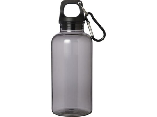 Бутылка для воды с карабином Oregon из переработанной пластмассы, 400 мл — Черный, арт. 029568703