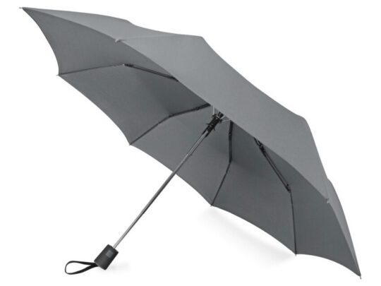 Зонт складной Irvine, полуавтоматический, 3 сложения, с чехлом, серый, арт. 029608303