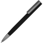 Ручка металлическая шариковая Insomnia софт-тач с зеркальным слоем, черная с серым, арт. 029517103