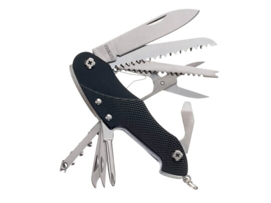 Нож перочинный Stinger, 96 мм, 15 функций, материал рукояти: алюминий (черный), арт. 029611503