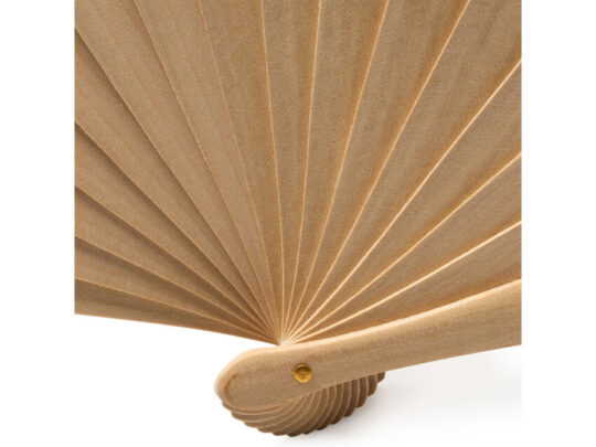 Деревянный веер с хлопчатобумажной тканью ZANTE, бежевый, арт. 029561203