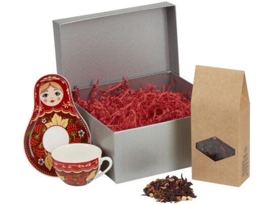 Подарочный набор: чайная пара, чай Глинтвейн, серебристый, арт. 029602703