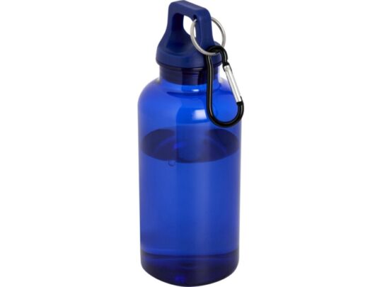 Бутылка для воды с карабином Oregon из переработанной пластмассы, 400 мл — Синий, арт. 029568503