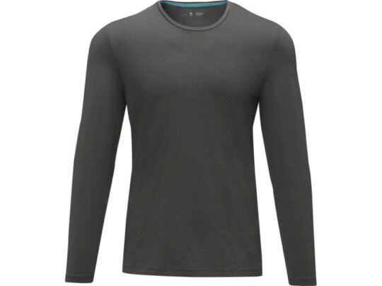 Ponoka мужская футболка из органического хлопка, длинный рукав, storm grey (XL), арт. 029505503