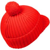 Вязаная шапка с козырьком Peaky, красная (кармин)