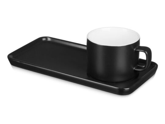 Чайная пара Bristol: блюдце прямоугольное, чашка, коробка, черный, арт. 029643003