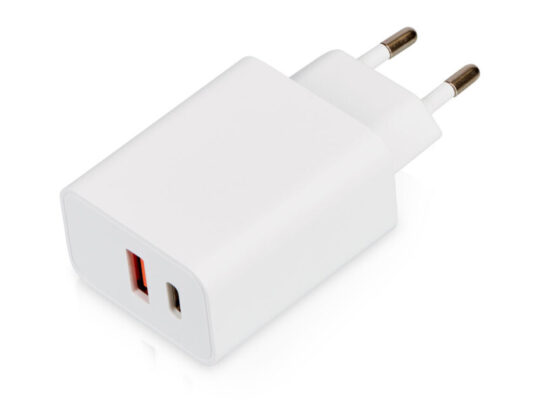 Сетевое зарядное устройство c выходами USB-A и USB-C Recharger, 10 Вт, белый, арт. 029643503