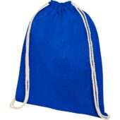 Рюкзак со шнурком Oregon хлопка плотностью 140 г/м2, синий, арт. 029776503