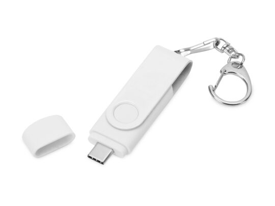 USB 3.0/micro USB/Type-C – флешка на 32 Гб 3-в-1 с поворотным механизмом