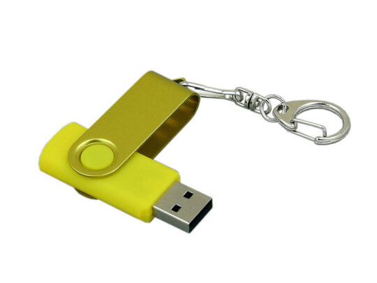 USB 3.0- флешка промо на 32 Гб с поворотным механизмом и однотонным металлическим клипом