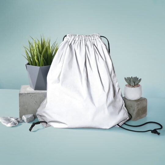 Рюкзак мешок с укреплёнными уголками Reflect, светоотражающий серый, 35*41 см, 100%  полиэстер