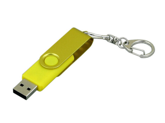 USB 3.0- флешка промо на 32 Гб с поворотным механизмом и однотонным металлическим клипом